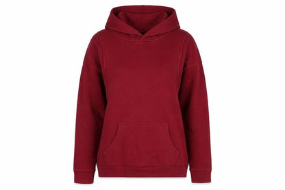 Stylish Womens Red Polyester Pullover Hoodie Size 14
