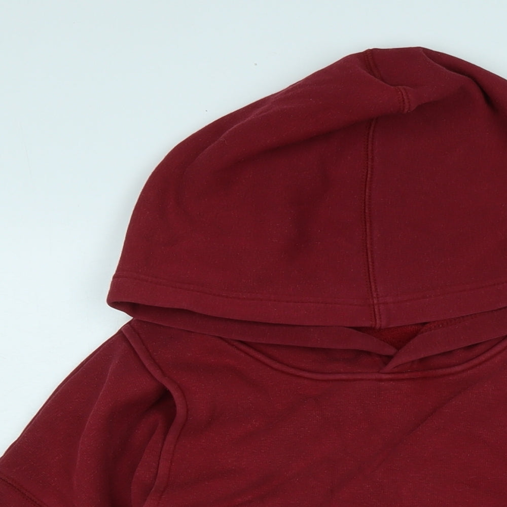 Stylish Womens Red Polyester Pullover Hoodie Size 14