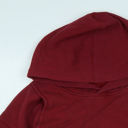 Stylish Womens Red Polyester Pullover Hoodie Size 14