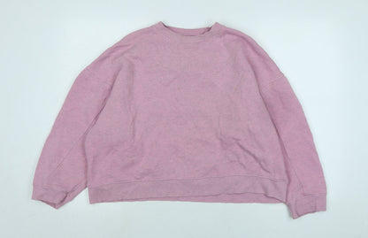 Topshop Womens Pink Polyester Pullover Sweatshirt Size S - Logo