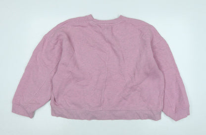 Topshop Womens Pink Polyester Pullover Sweatshirt Size S - Logo