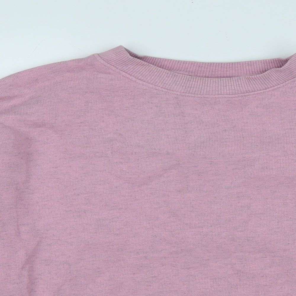 Topshop Womens Pink Polyester Pullover Sweatshirt Size S - Logo