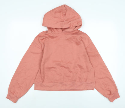 Zara Girls Orange Polyester Pullover Hoodie Size 13-14 Years
