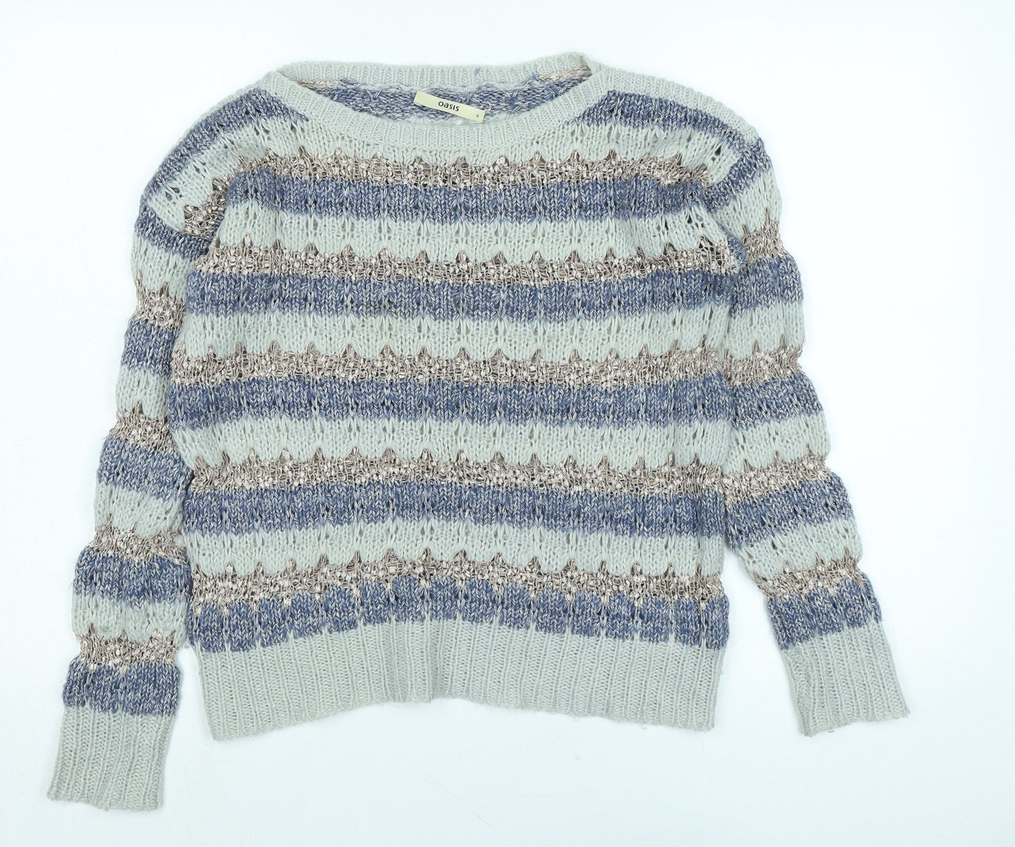 Womens UK Size S Oasis Blue Pullover Jumper