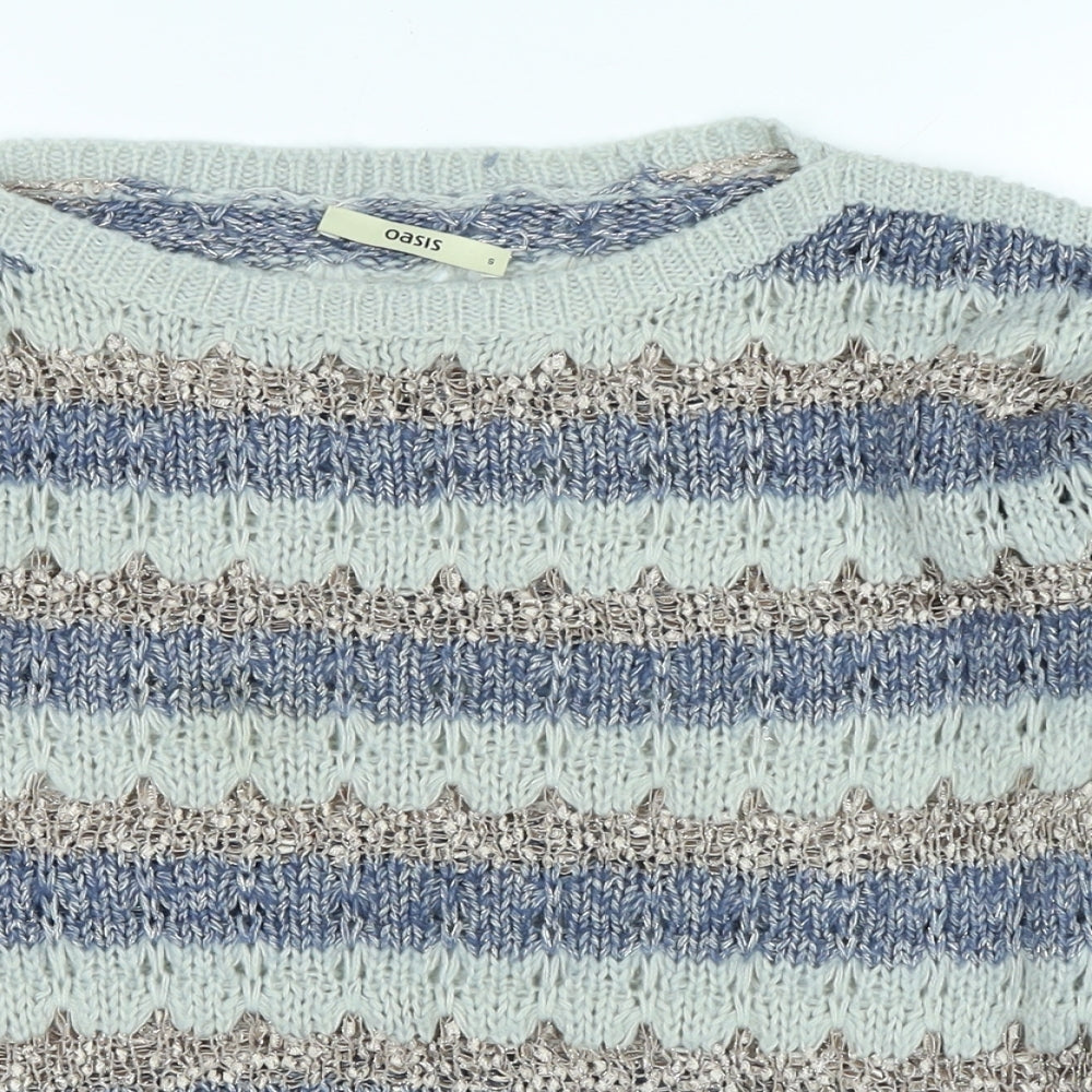 Womens UK Size S Oasis Blue Pullover Jumper