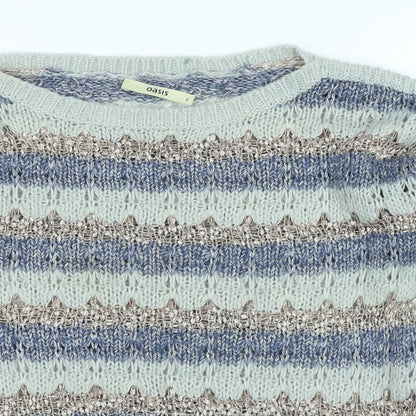 Womens UK Size S Oasis Blue Pullover Jumper