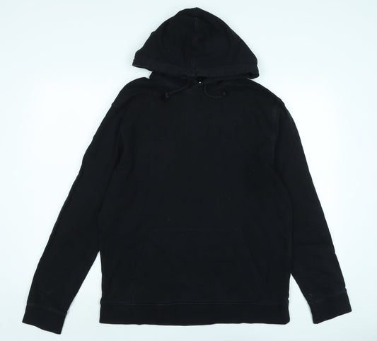 Topman Mens Black Polyester Pullover Hoodie Size M