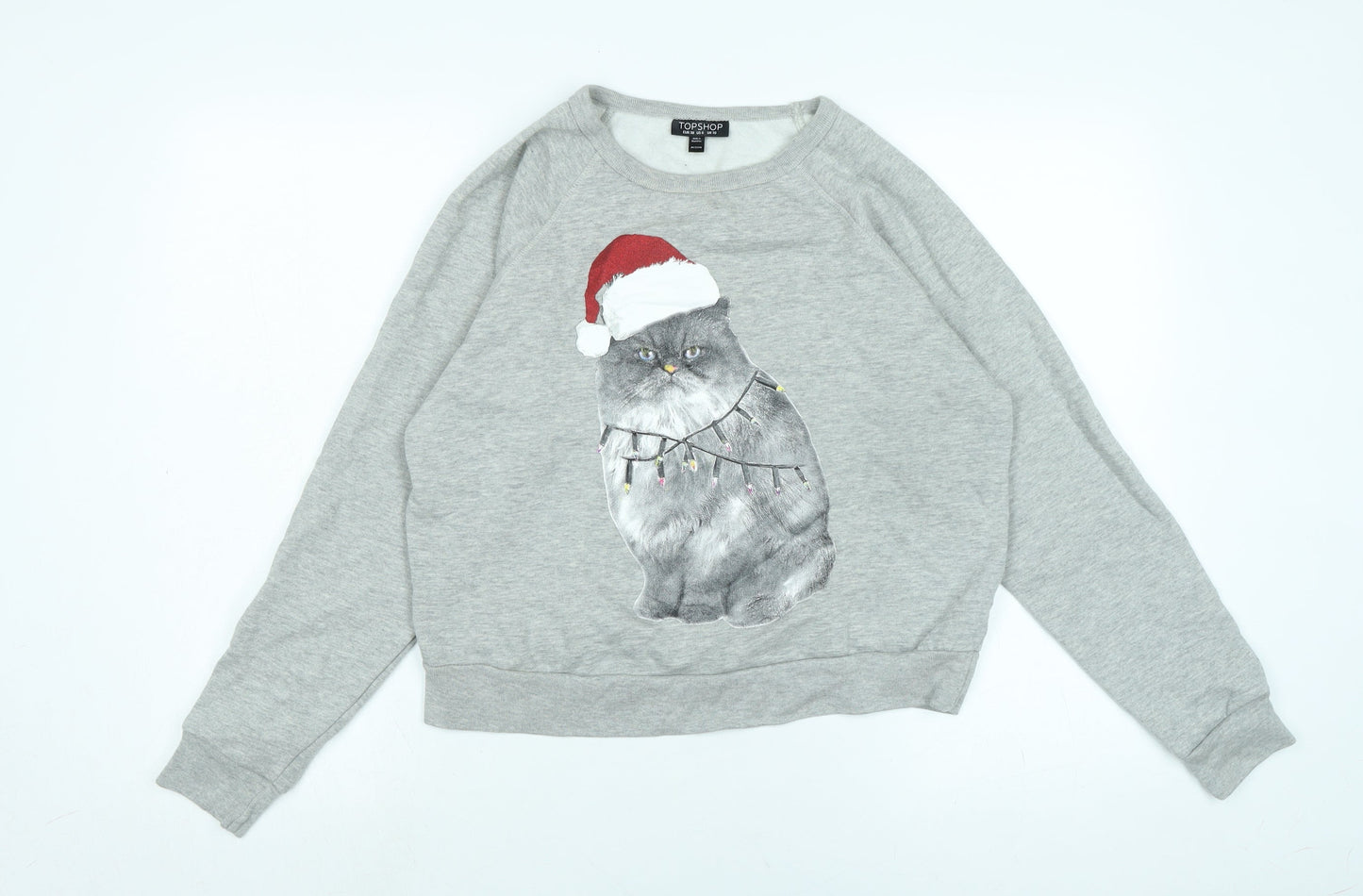 New Look Womens Grey Polyester Pullover Sweatshirt Size 10