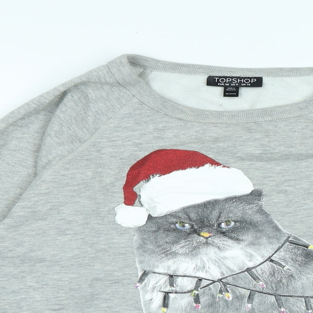 New Look Womens Grey Polyester Pullover Sweatshirt Size 10