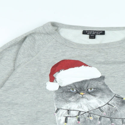 New Look Womens Grey Polyester Pullover Sweatshirt Size 10