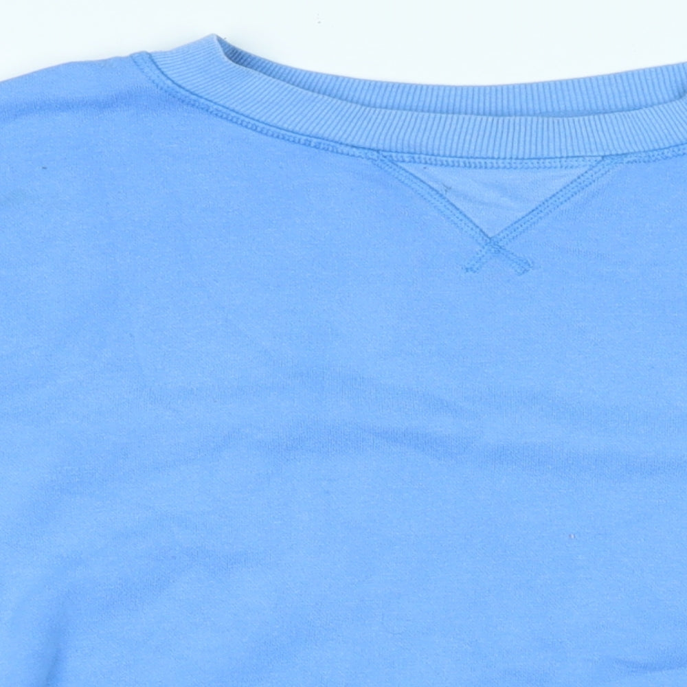 H&M Womens Blue Polyester Pullover Sweatshirt Size L