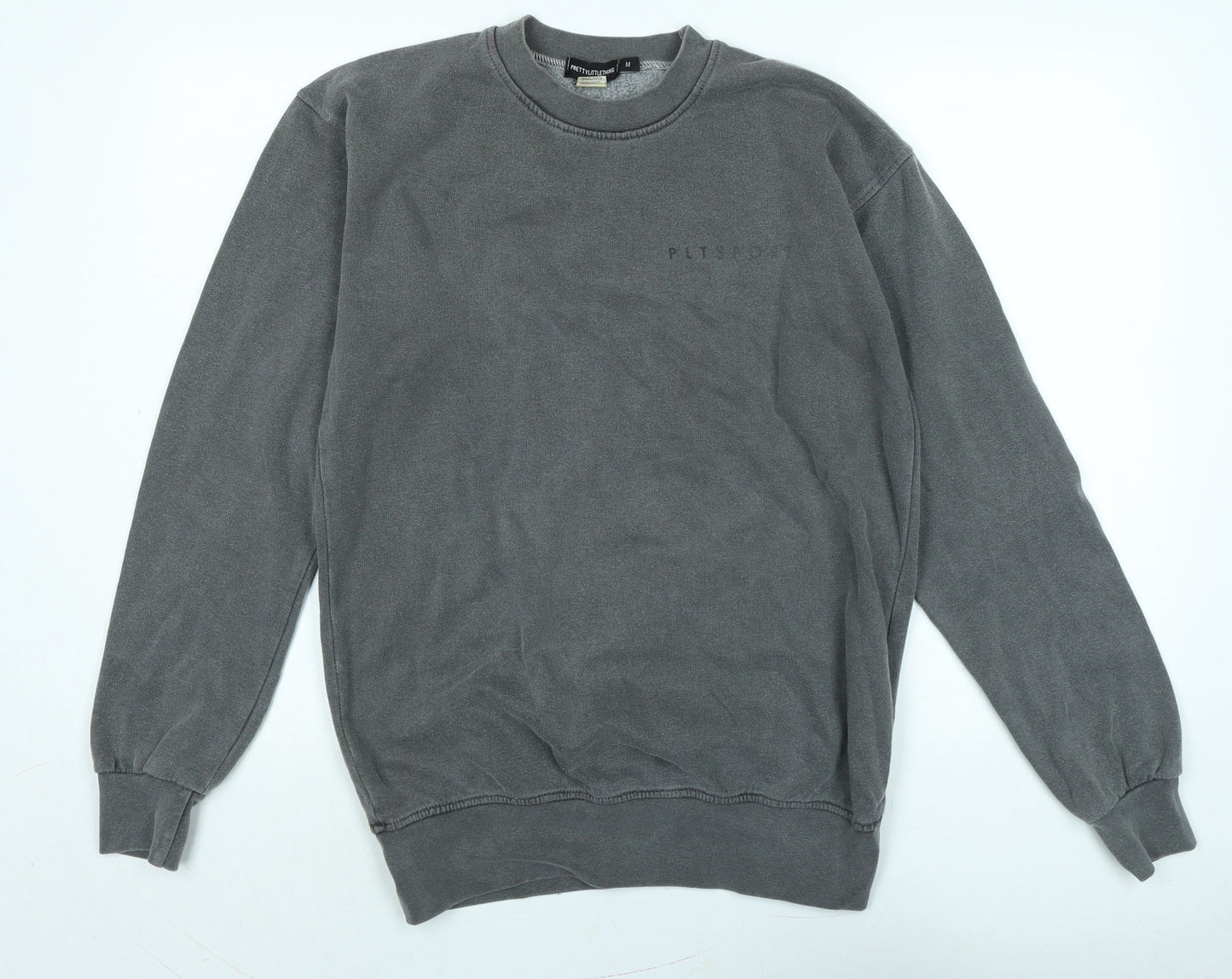 PRETTYLITTLETHING Womens Grey Polyester Pullover Sweatshirt Size M