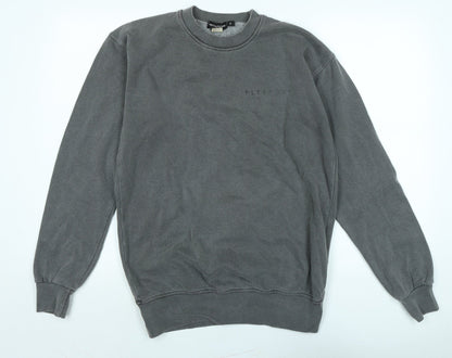 PRETTYLITTLETHING Womens Grey Polyester Pullover Sweatshirt Size M