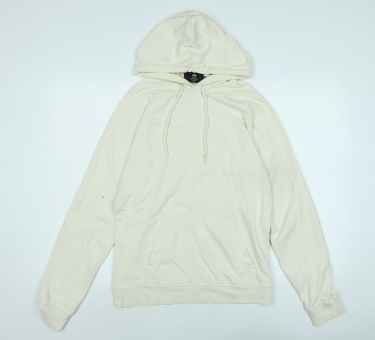 H&M Womens Ivory Polyester Pullover Hoodie Size S