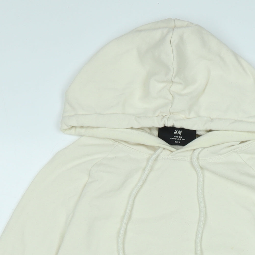 H&M Womens Ivory Polyester Pullover Hoodie Size S
