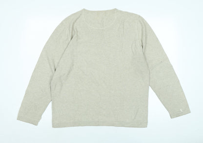 NEXT Mens Beige Crew Neck Cotton Pullover Jumper Size M Long Sleeve