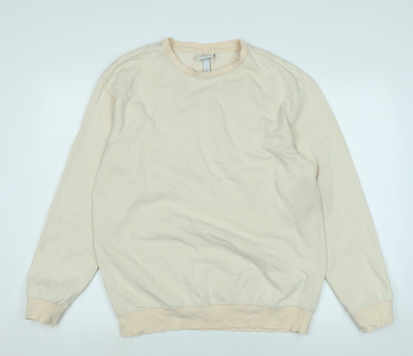 H&M Womens Beige Polyester Pullover Sweatshirt Size S