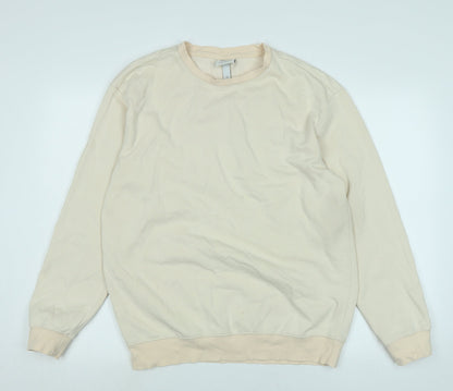 H&M Womens Beige Polyester Pullover Sweatshirt Size S