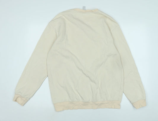 H&M Womens Beige Polyester Pullover Sweatshirt Size S