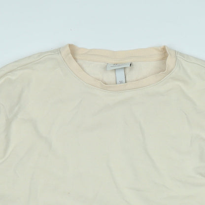 H&M Womens Beige Polyester Pullover Sweatshirt Size S