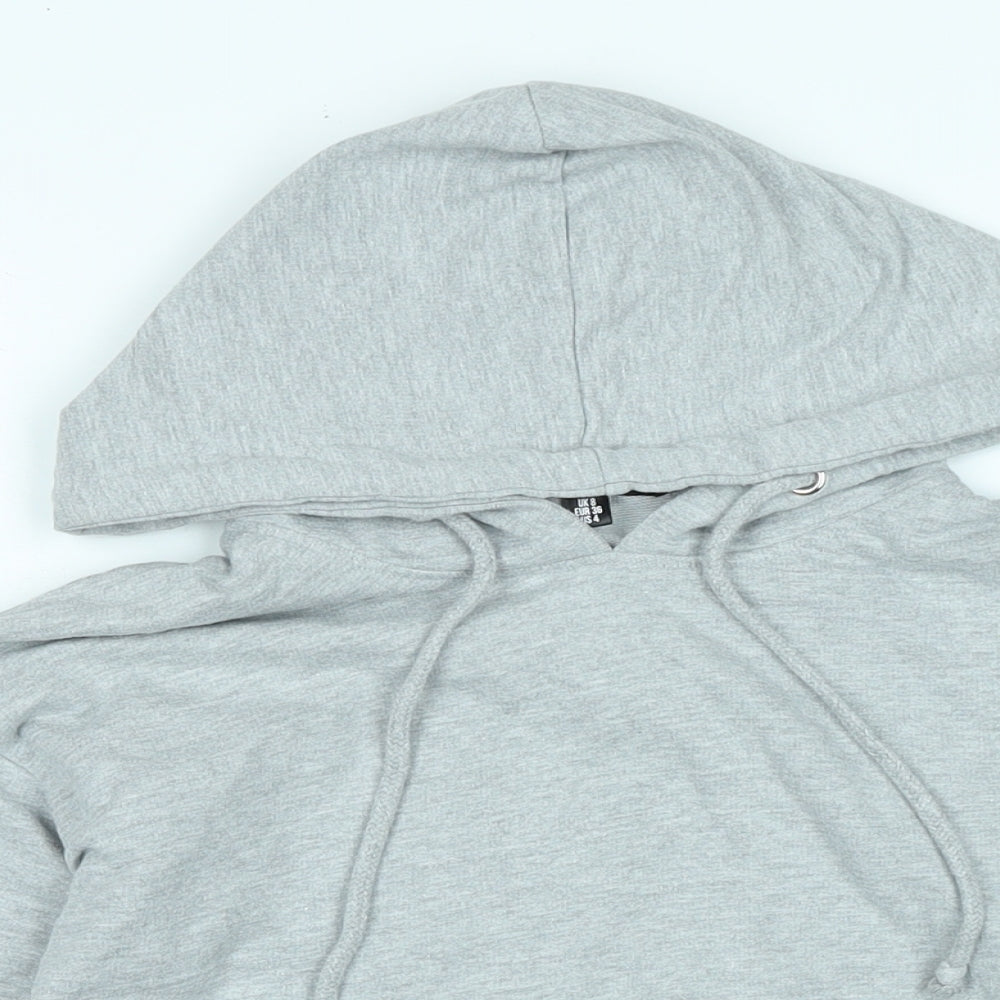 Missguided Womens Grey Polyester Pullover Hoodie Size 8