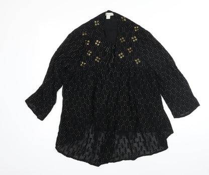 Womens UK Size 12 Monsoon Black Kimono Coat