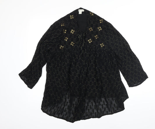 Womens UK Size 12 Monsoon Black Kimono Coat