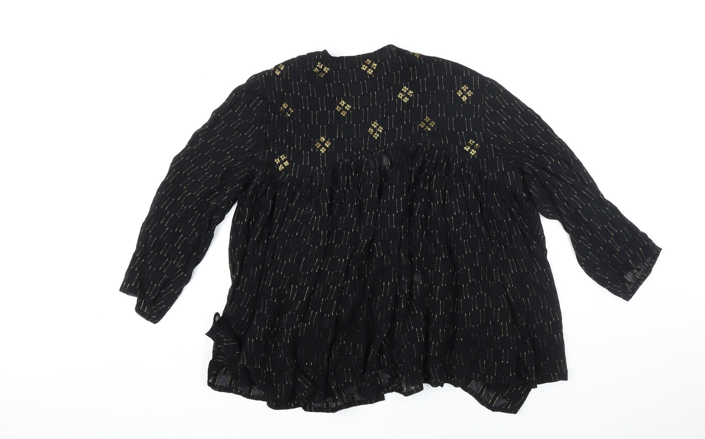 Womens UK Size 12 Monsoon Black Kimono Coat