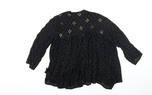 Womens UK Size 12 Monsoon Black Kimono Coat