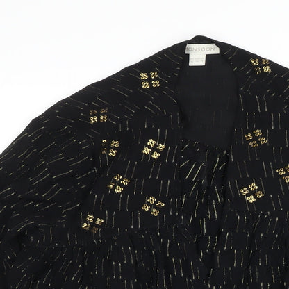 Womens UK Size 12 Monsoon Black Kimono Coat