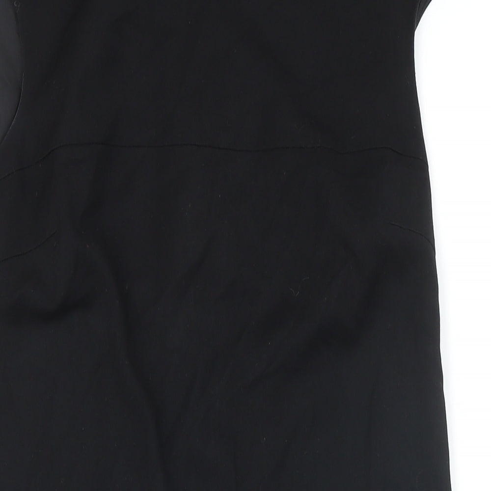 Benetton Womens Black Viscose Pencil Dress Size S Round Neck