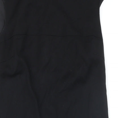 Benetton Womens Black Viscose Pencil Dress Size S Round Neck