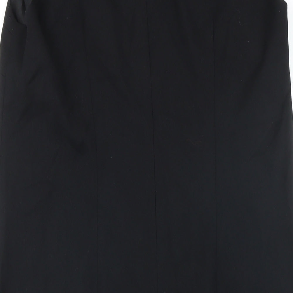 Benetton Womens Black Viscose Pencil Dress Size S Round Neck