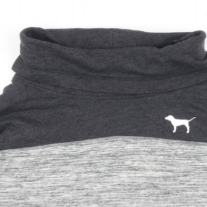 PINK Womens Grey Colourblock Polyester Pullover Sweatshirt Size XS