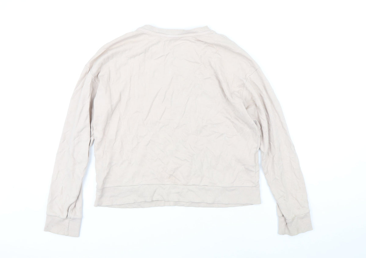 Mango Womens Beige 100% Cotton Pullover Sweatshirt Size M