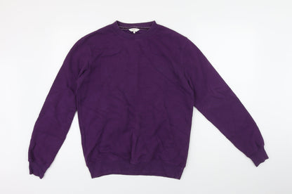 Cotton Traders Womens Purple Cotton Pullover Sweatshirt Size S
