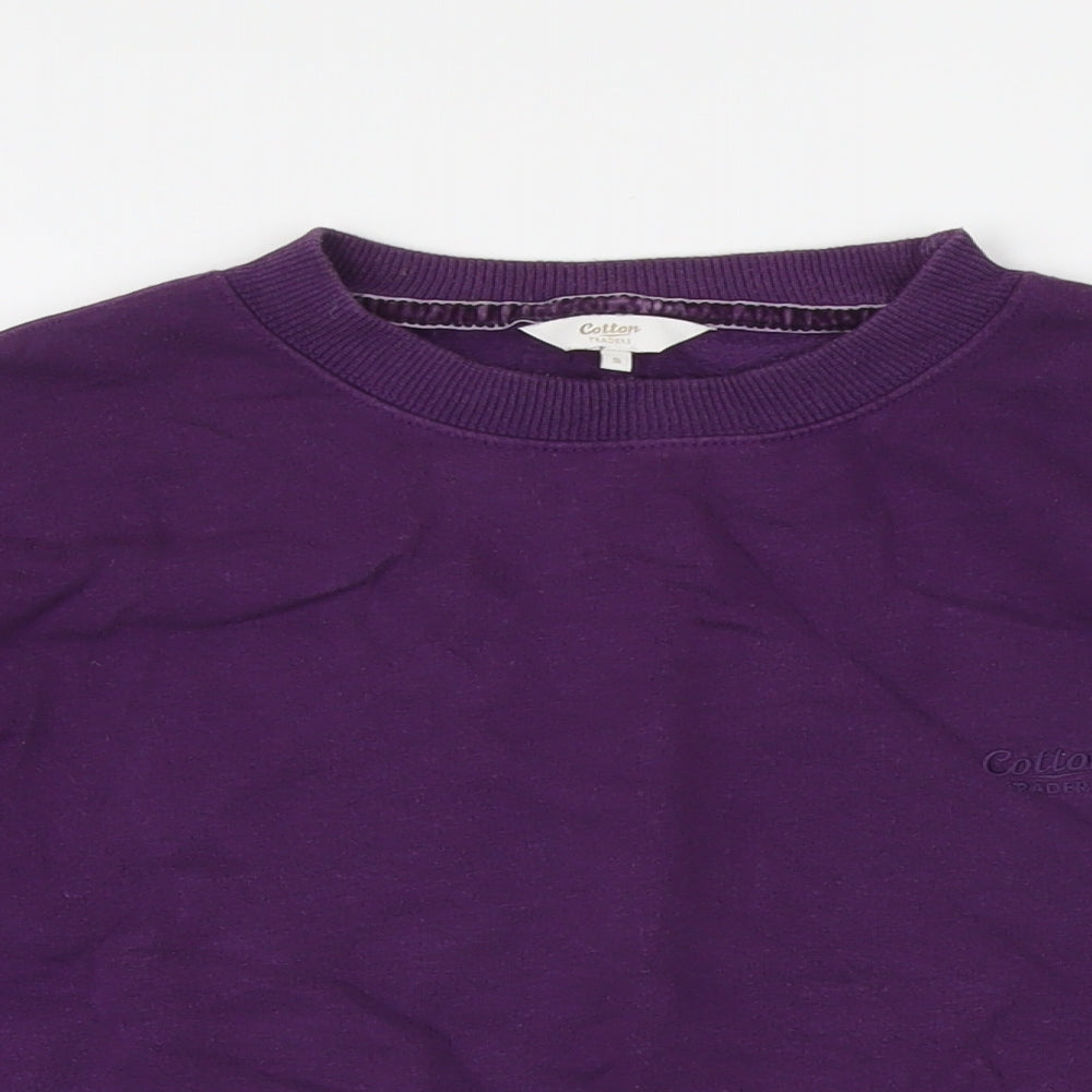 Cotton Traders Womens Purple Cotton Pullover Sweatshirt Size S