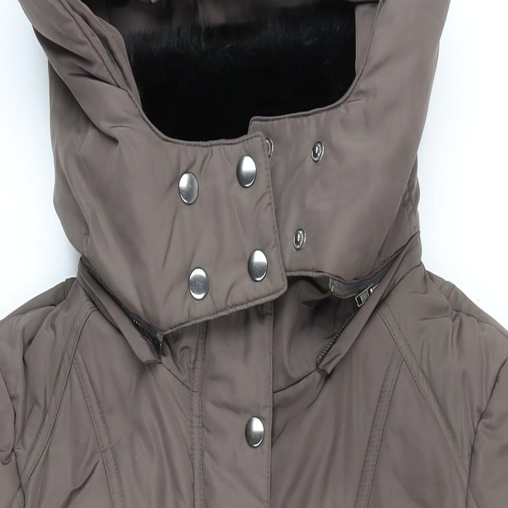 Planet Womens Brown Jacket Coat Size 14 Zip