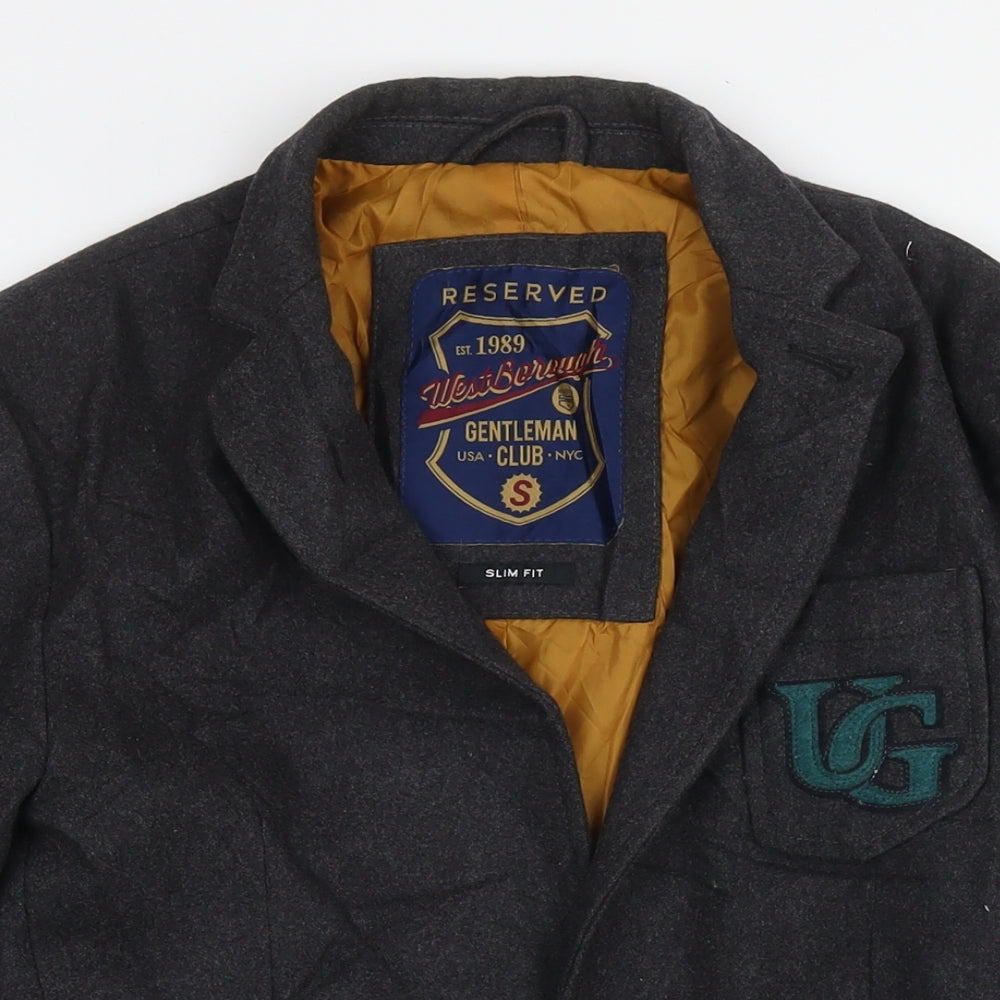 Mens UK Size S RESERVED Grey Overcoat