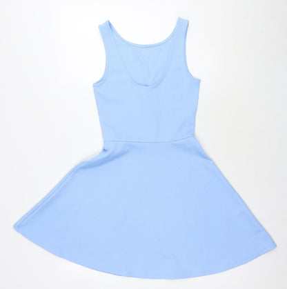 Divided by H&M Womens Blue Polyester Tank Dress Size 8 Scoop Neck Pullover