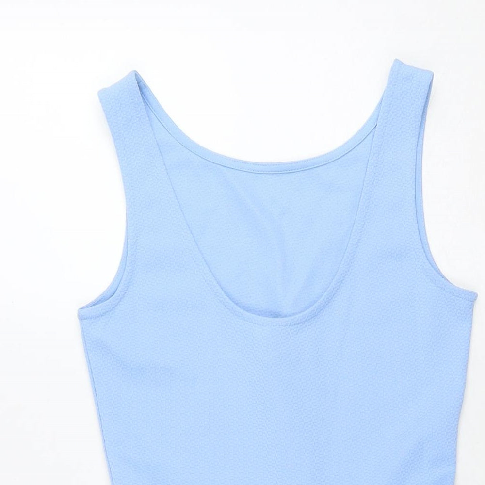 Divided by H&M Womens Blue Polyester Tank Dress Size 8 Scoop Neck Pullover
