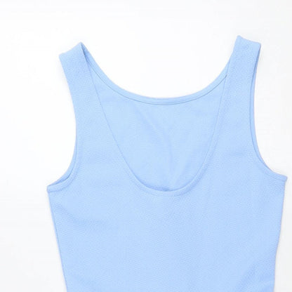 Divided by H&M Womens Blue Polyester Tank Dress Size 8 Scoop Neck Pullover