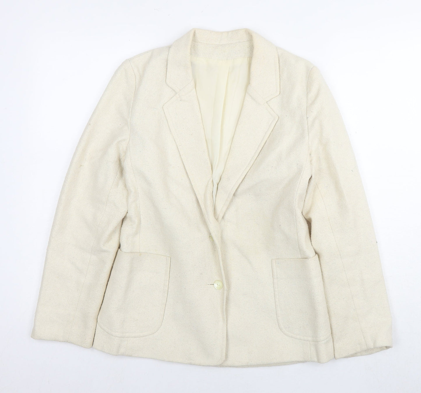 G. Womens Ivory Jacket Blazer Size 12 Button