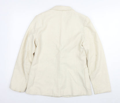 G. Womens Ivory Jacket Blazer Size 12 Button