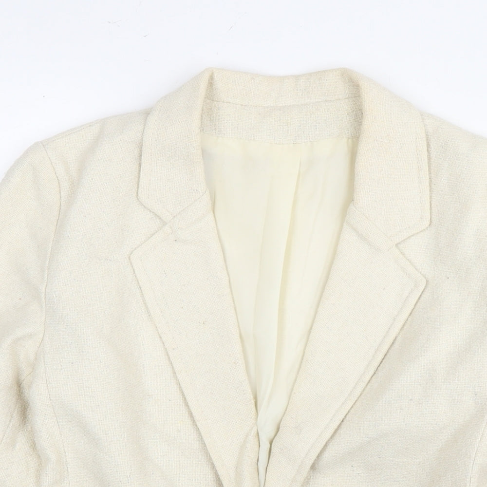 G. Womens Ivory Jacket Blazer Size 12 Button