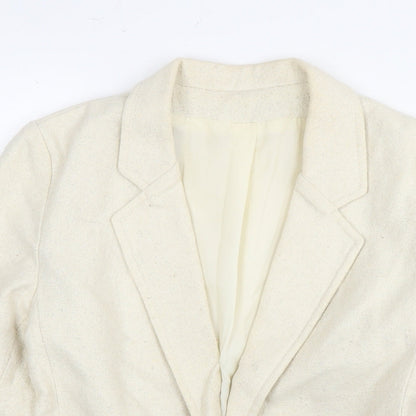 G. Womens Ivory Jacket Blazer Size 12 Button