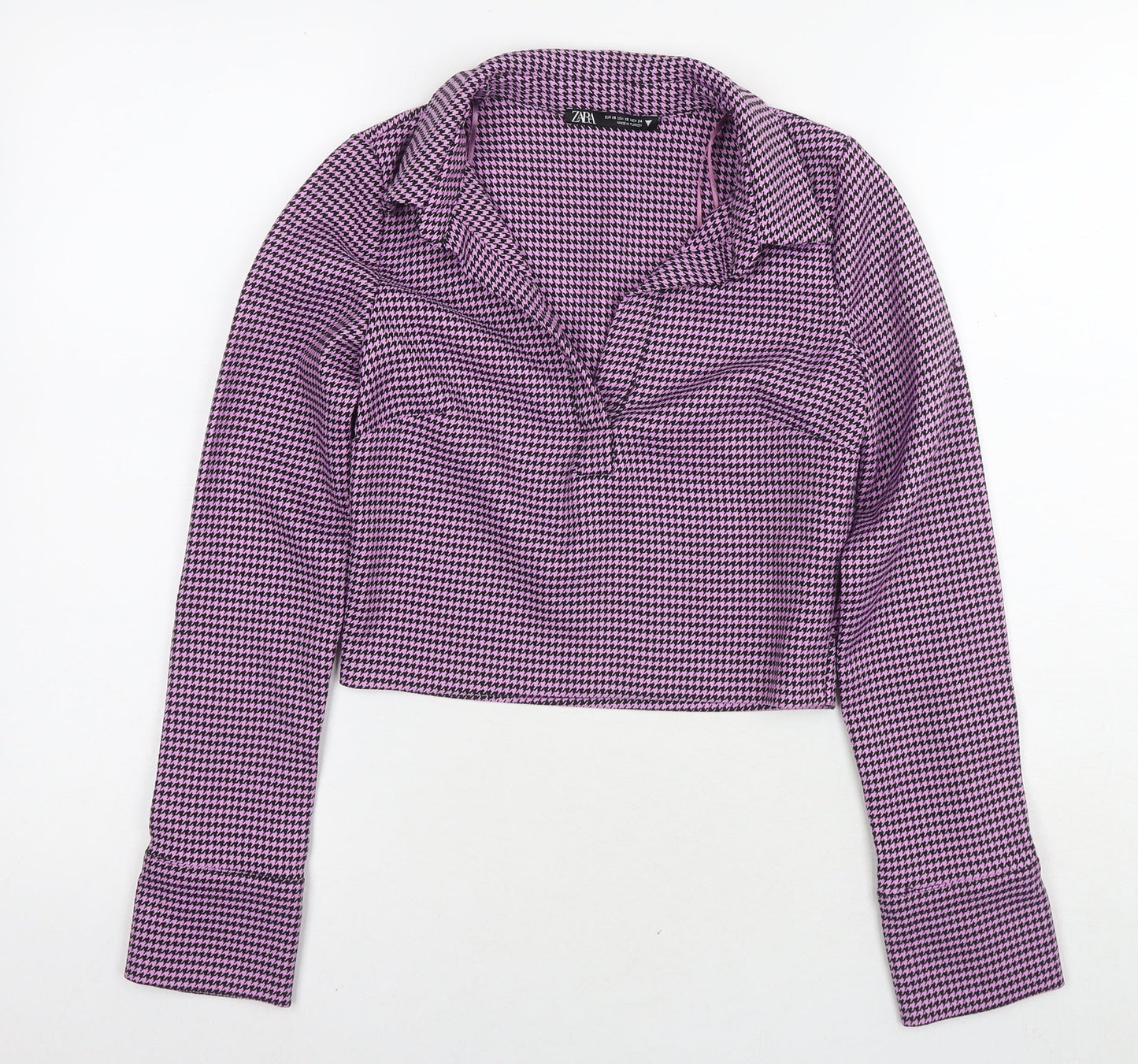 Womens UK Size XS Zara Purple Basic Blouse