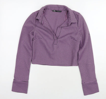 Womens UK Size XS Zara Purple Basic Blouse