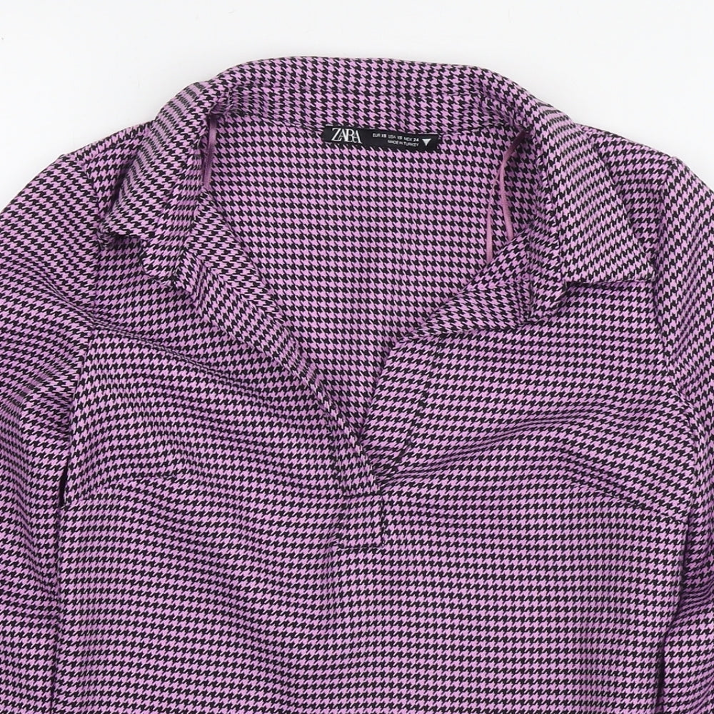 Womens UK Size XS Zara Purple Basic Blouse