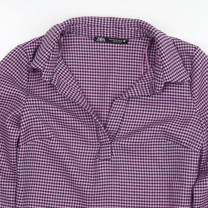 Womens UK Size XS Zara Purple Basic Blouse